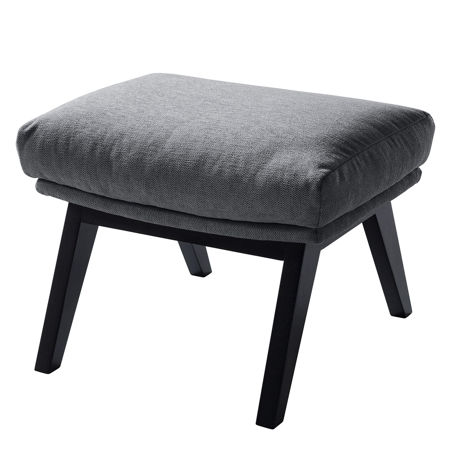 POLSTERHOCKER - Schwarz/Grau, Eichenholz/Holz (54/41/41cm) - home24