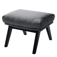 POLSTERHOCKER - Schwarz/Grau, Eichenholz/Holz (54/41/41cm) - home24