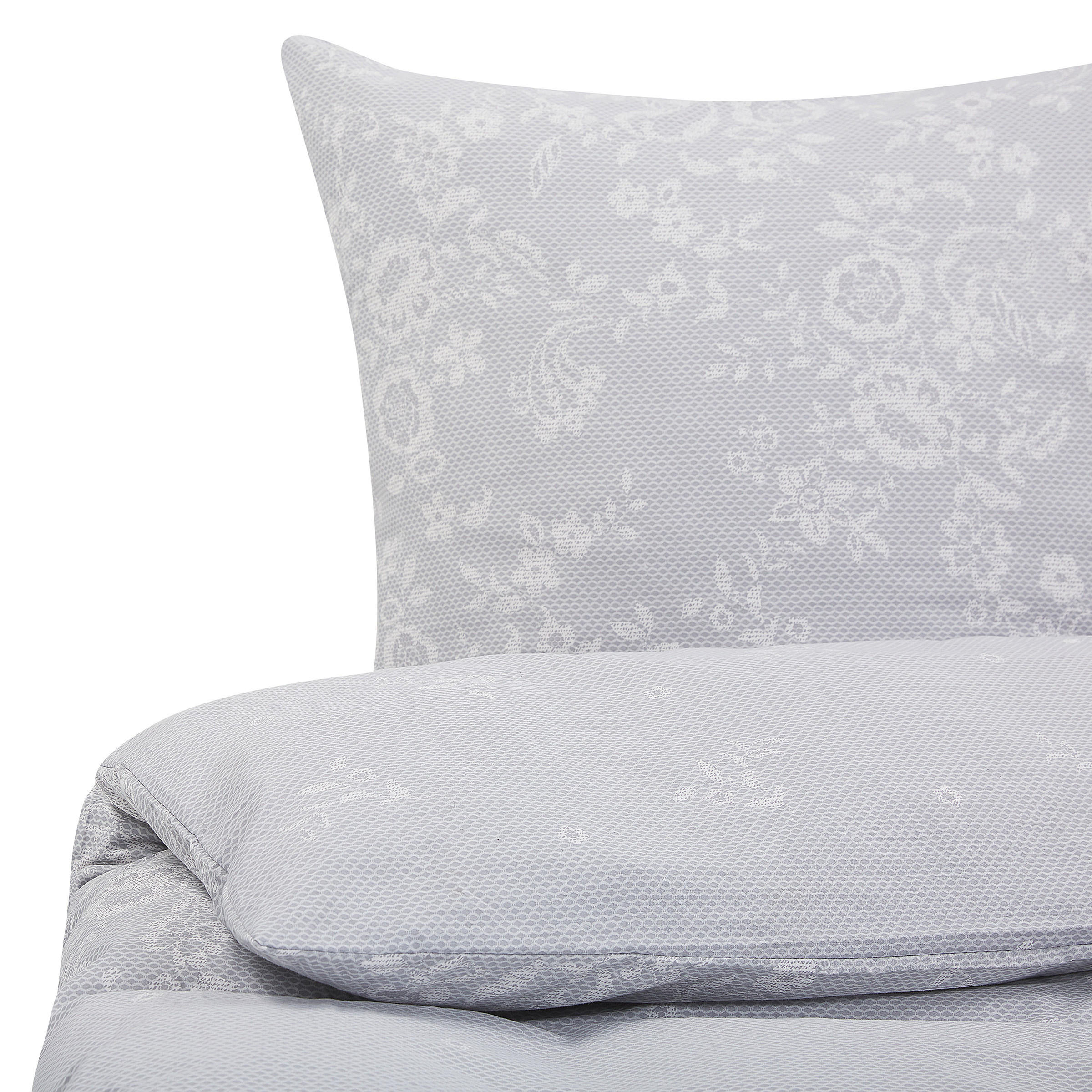 BETTWÄSCHE SET Morningside 220x240 cm - Grau, Textil (220/240cm) - Beliani