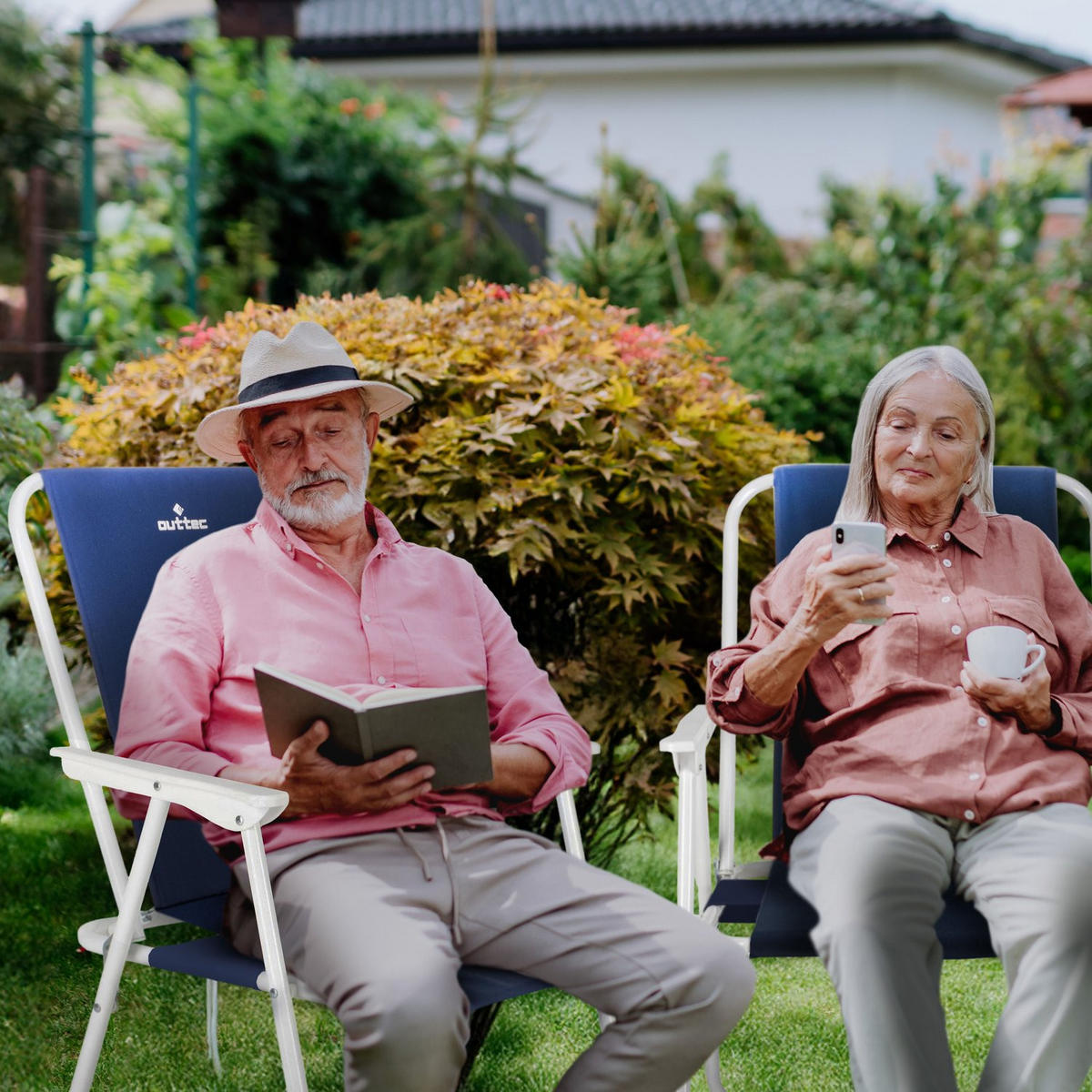 CAMPINGSTUHL bis 100 kg - Dunkelblau, Textil/Metall (46/73/48cm) - Outtec