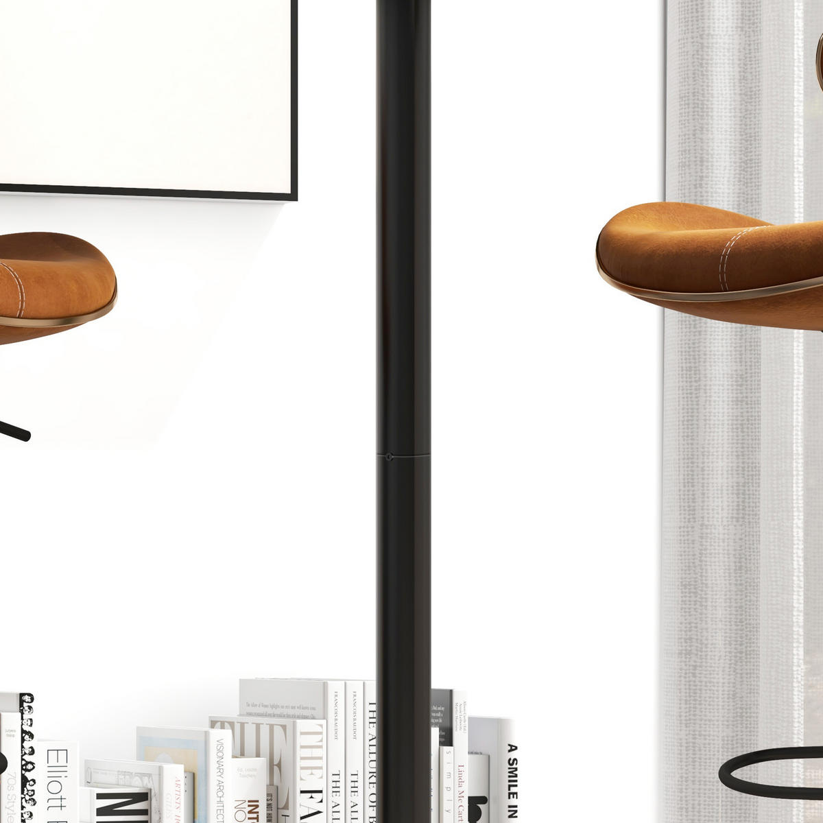 RUNDER Bartisch 60/60/102 cm mit Metallgestell in Schwarz - Schwarz, Holzwerkstoff (60/60/102cm) - BEAOK