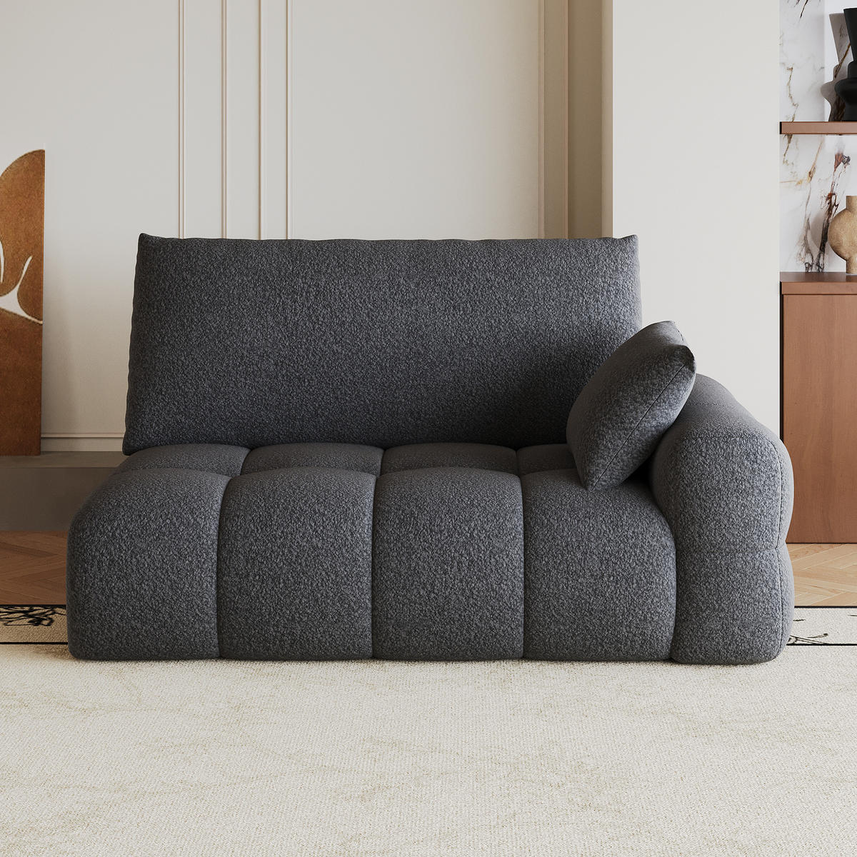 SOFAELEMENT DE-34768 rechte 2‑Sitzer Dunkelgrau - Dunkelgrau, Textil (105/86/130cm) - ComfortXL