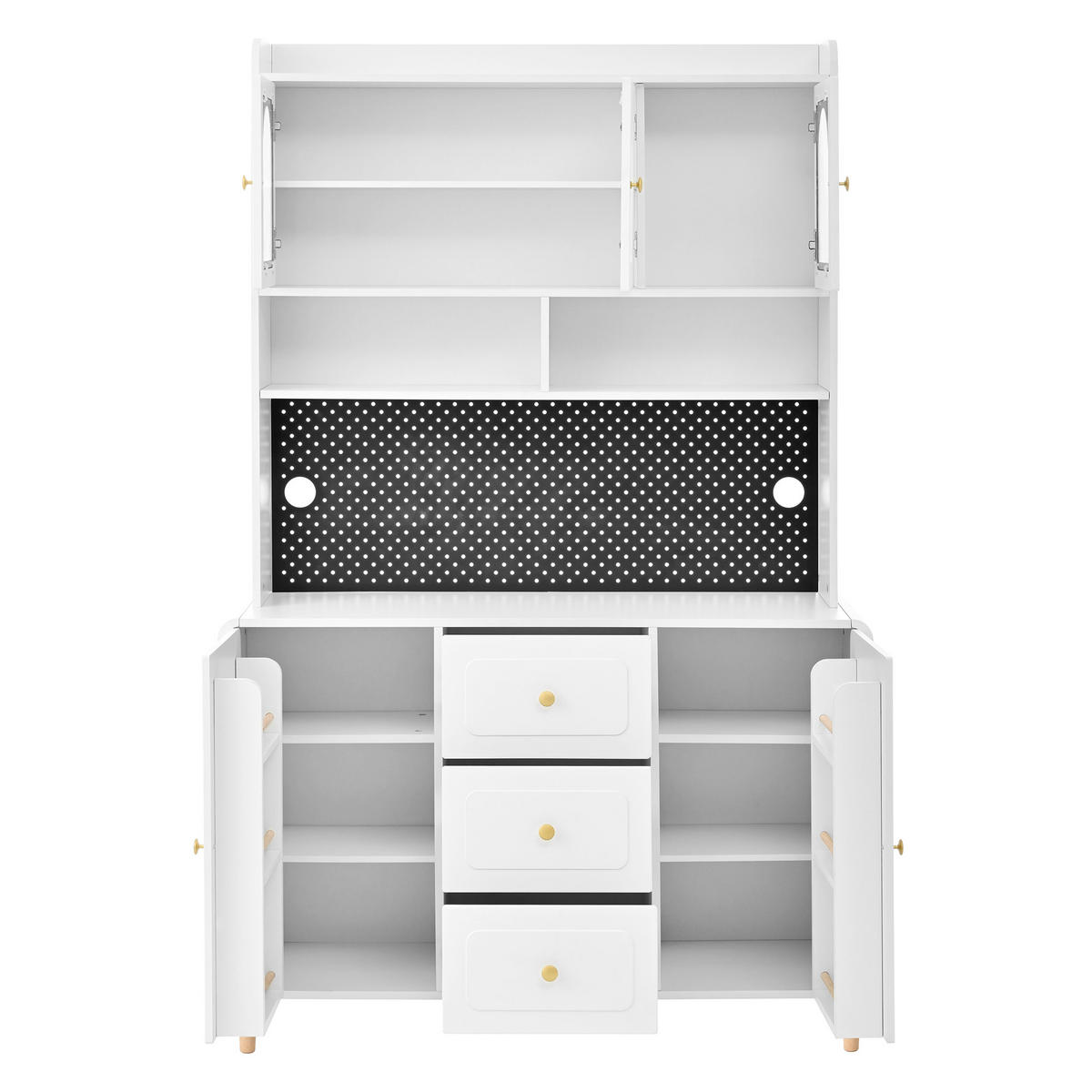 BUFFET 120/40/190 cm weiß aus MDF mit Lochplatte - Weiß, Holzwerkstoff (120/190/40cm) - OKWISH