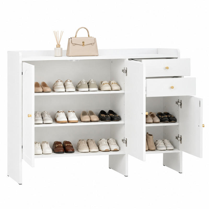 Beauniv Schuhschrank Weiß 35x90x120 cm