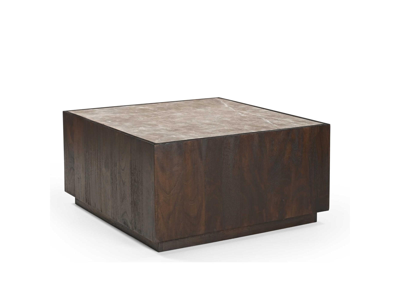 COUCHTISCH Moos Mangoholz 80 cm / 80 cm Braun - Braun, Holz (80/80/40cm)
