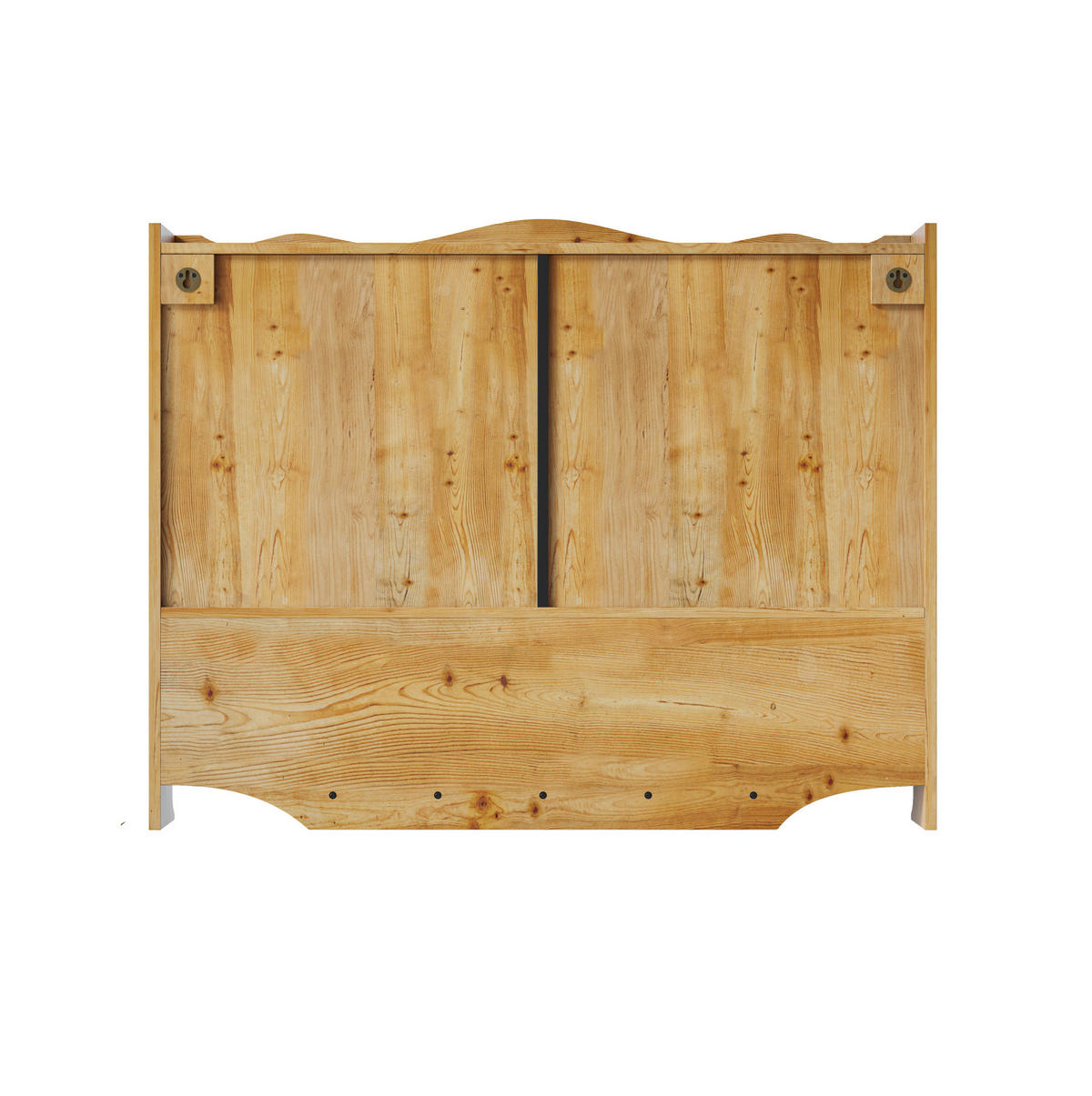 KÜCHENOBERSCHRANK 100x20x80 cm Naturfarben aus Massivholz & Glas mit 4 Türen & Haken - Naturfarben, Holz (100/80/20cm) - Modfu