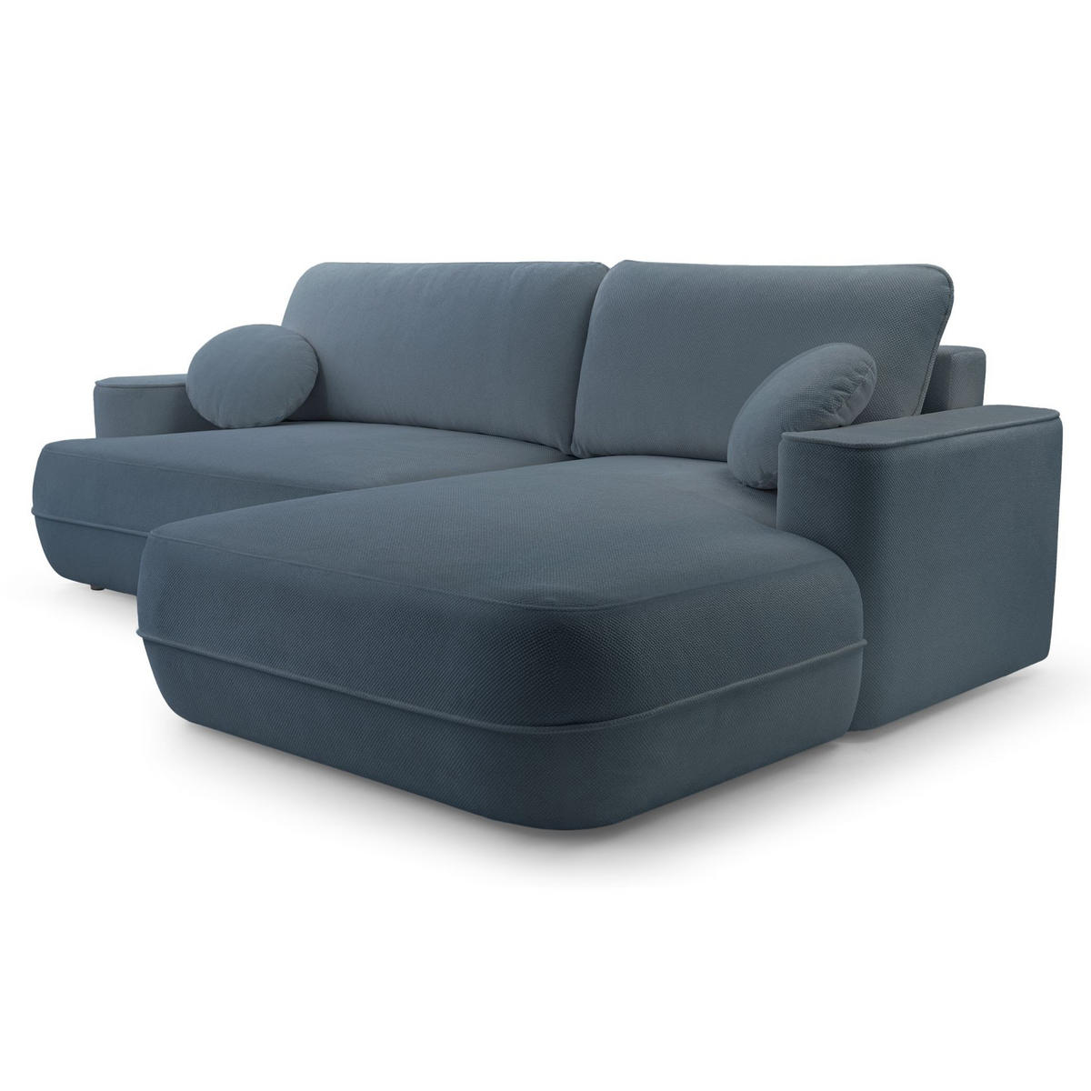 ECKSOFA Fuerro Hellblau Strukturstoff - Schwarz/Hellblau, Kunststoff/Textil (168/260cm) - Selsey