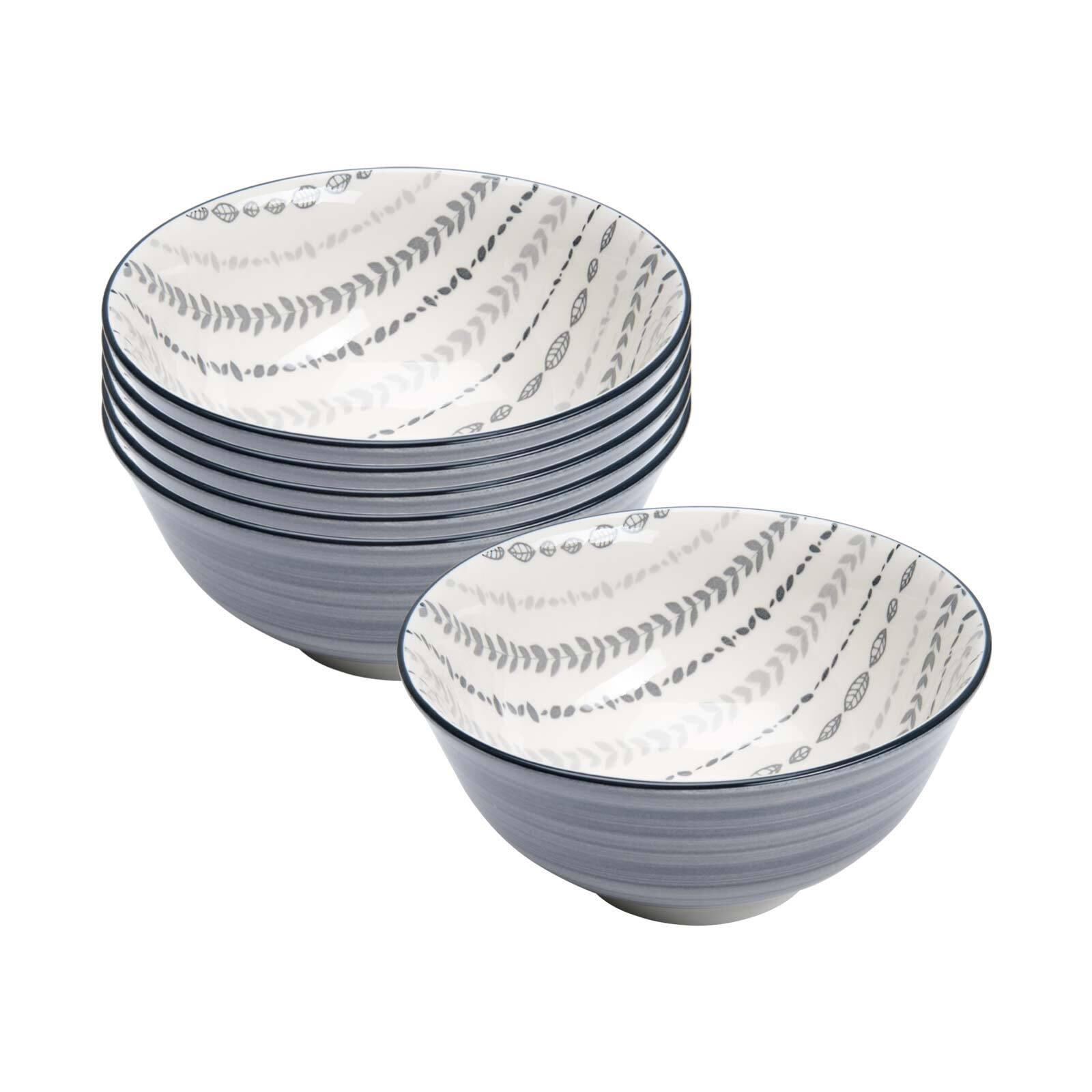 MÜSLISCHALEN Sendai Ranke grau ø 15,5 cm 6er Set - Grau, Keramik (15.5cm) - Ritzenhoff Breker