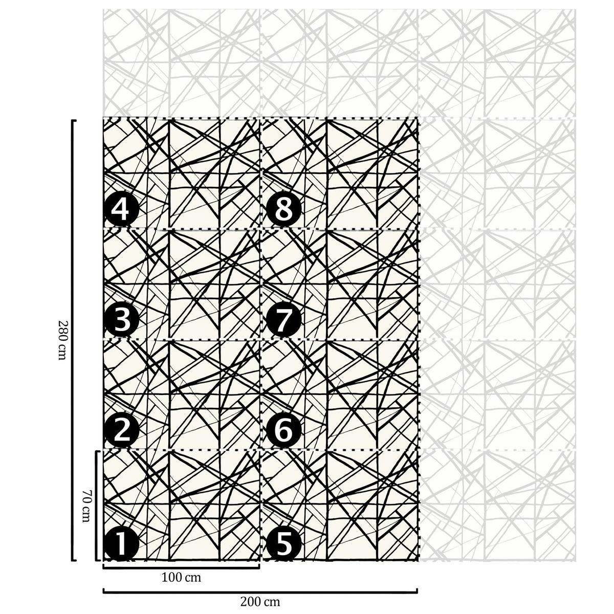 TAPETE Modern aus echtem Papier, 200x280cm, 8 Bögen - Weiß, Papier (200/280cm) - WALLPAPERS4BEGINNERS