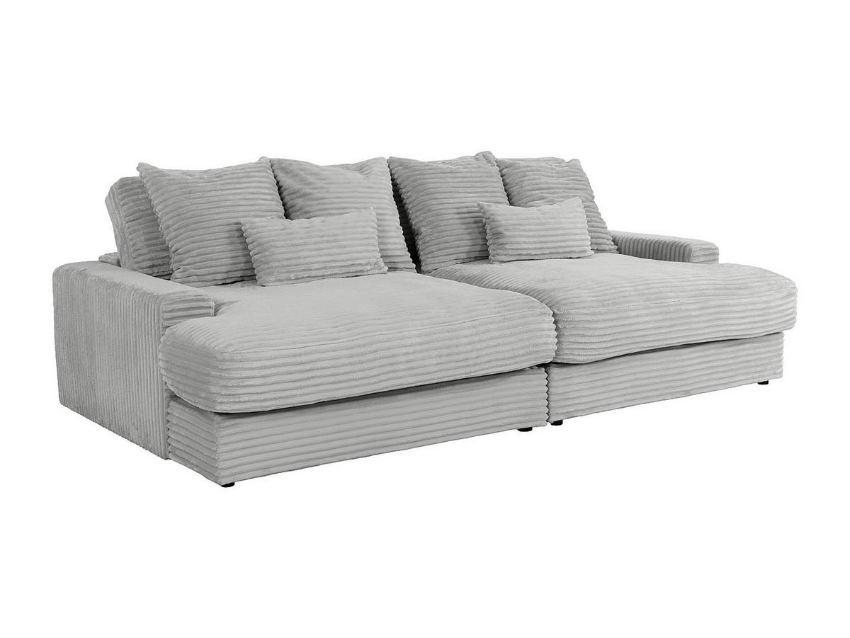SOFA ohne Schlafmöglichkeit - 4 Personen - Samt - Grau - Grau, Textil (266/90/151cm) - Vente-Unique
