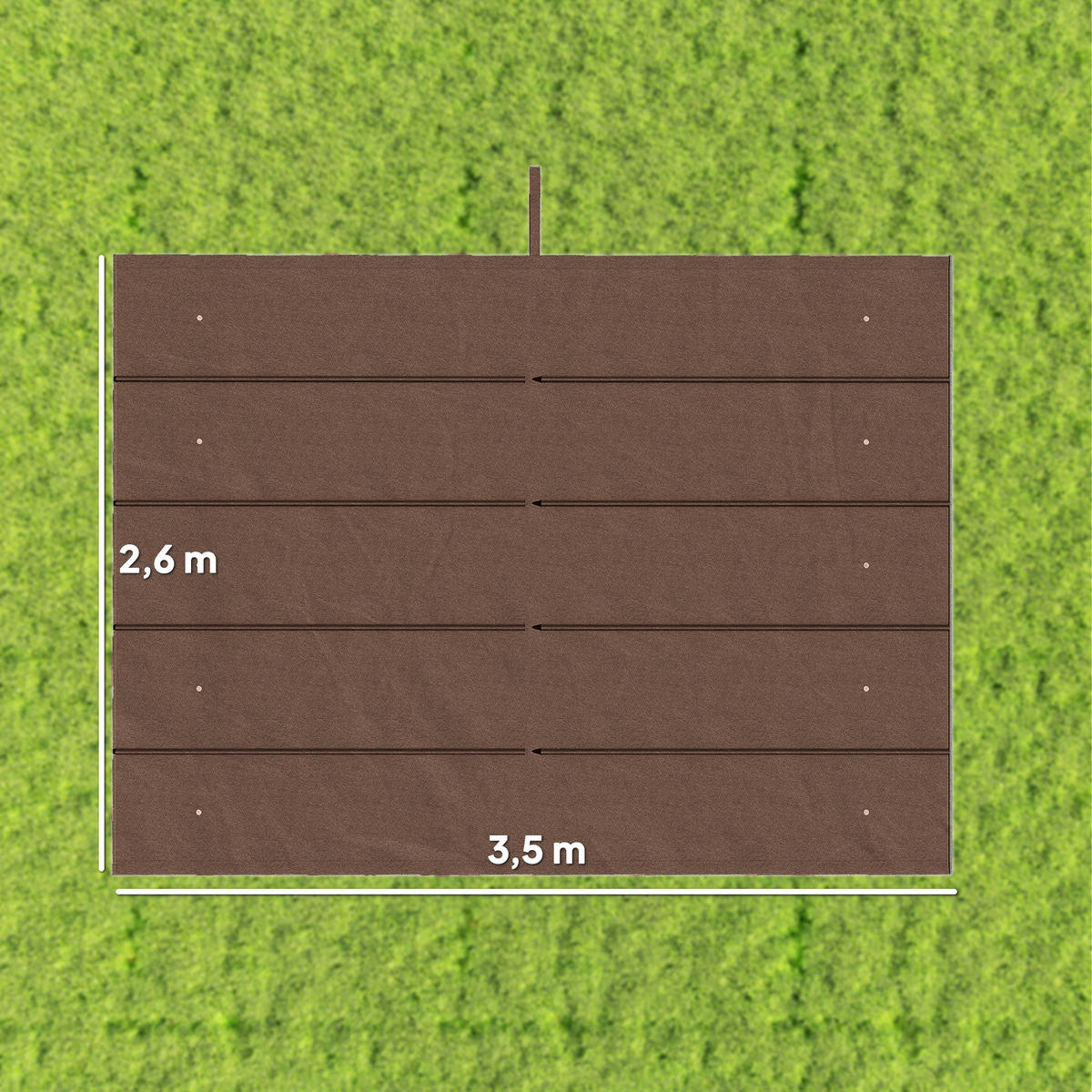 ERSATZDACH aus Polyester Kaffee - Braun, Textil (260/6/350cm) - Outsunny