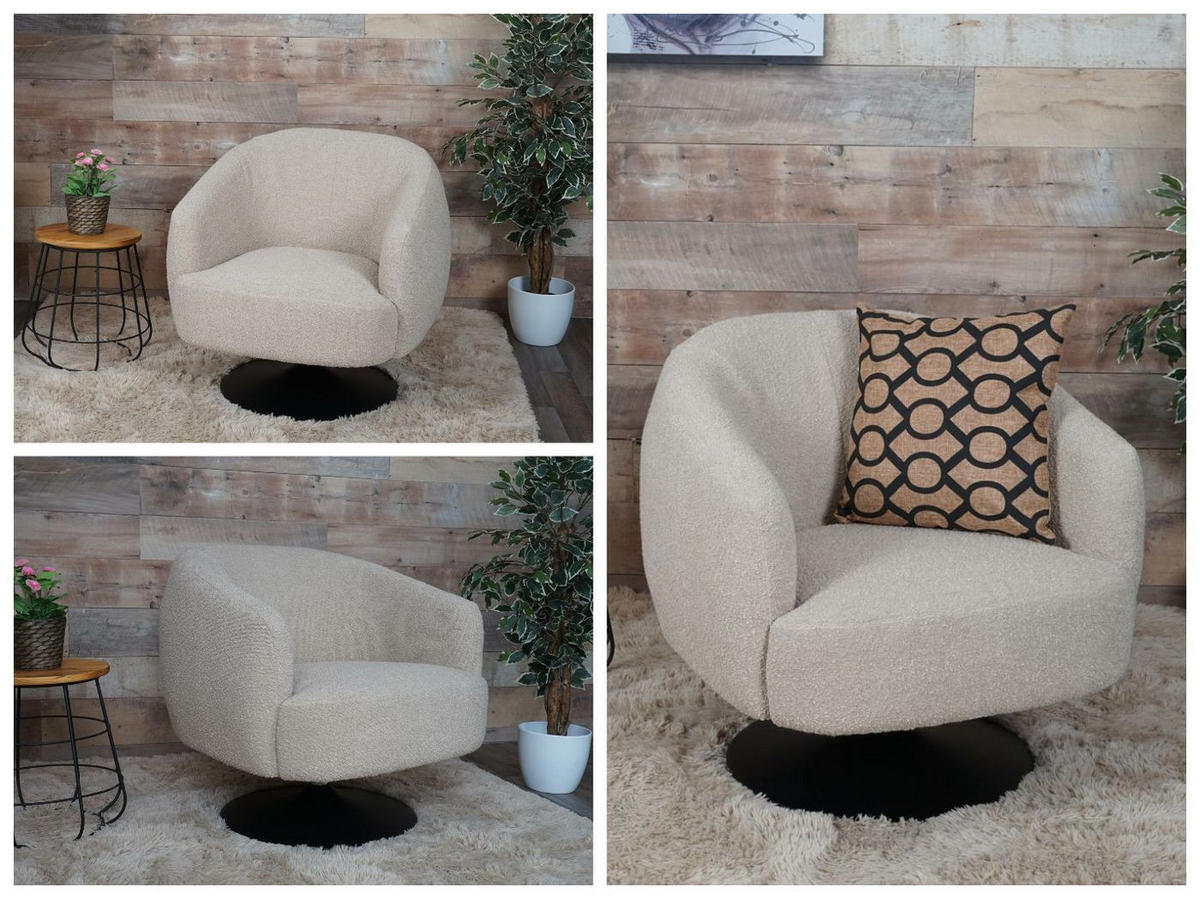 LOUNGE-SESSEL Cremeweiß - Weiß, Textil (75/78/83cm) - MCW