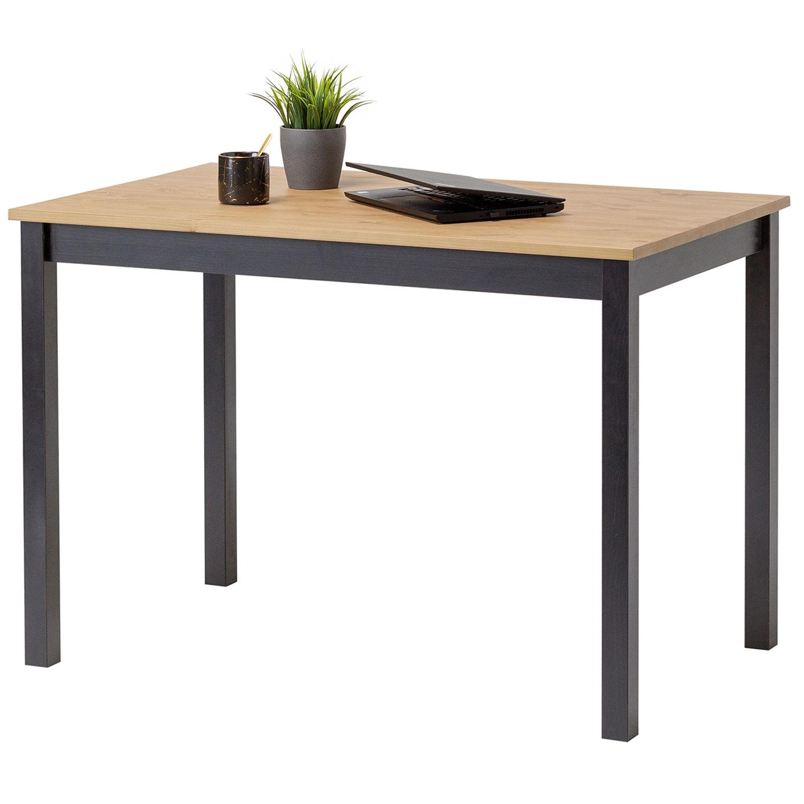 SCHREIBTISCH Massivholz 60/110/75 cm - Schwarz, Holz (60/110/75cm) - hagge home