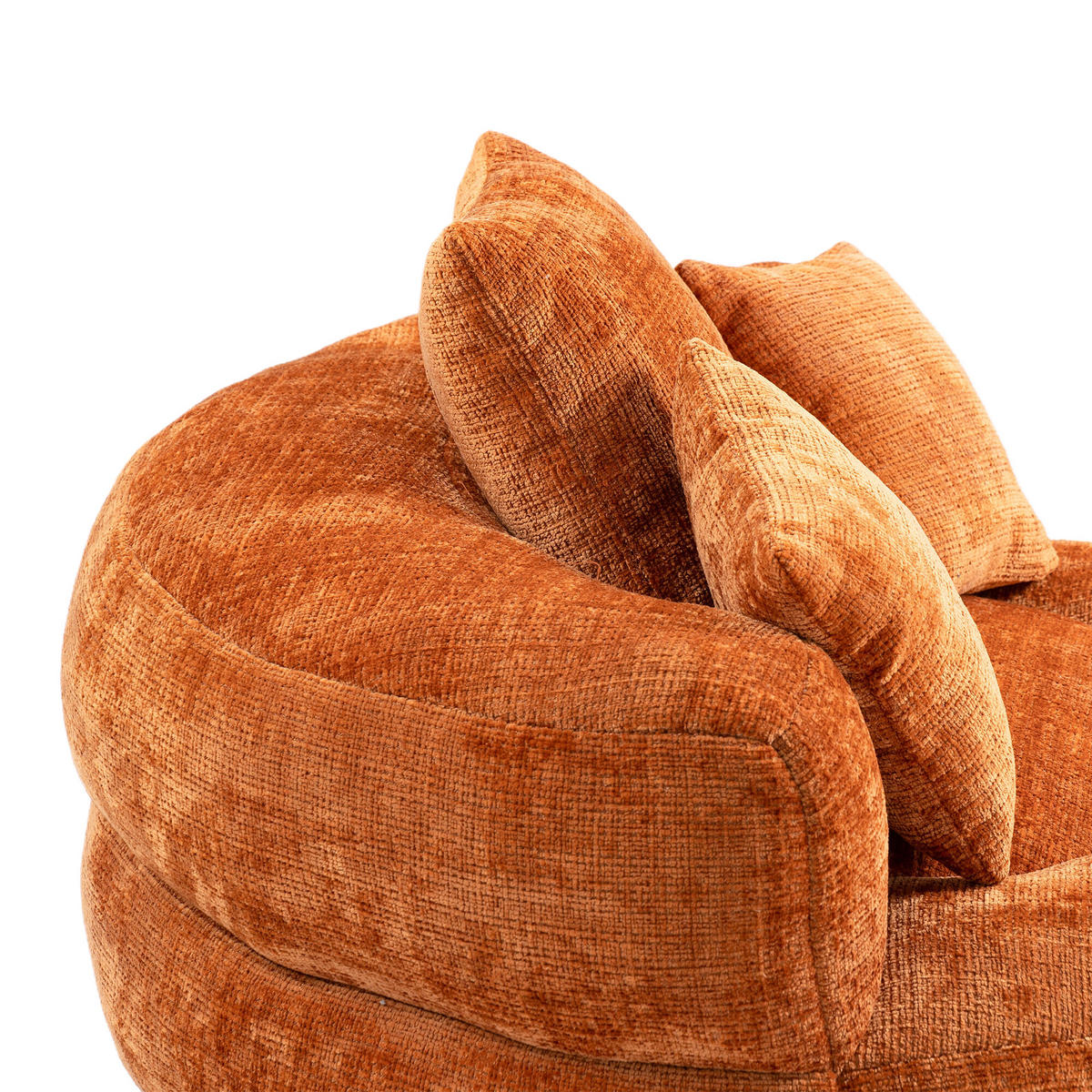 SITZSACK Chenille Orange mit Armlehnen - Orange, Textil (108/52/108cm) - WISHDOR