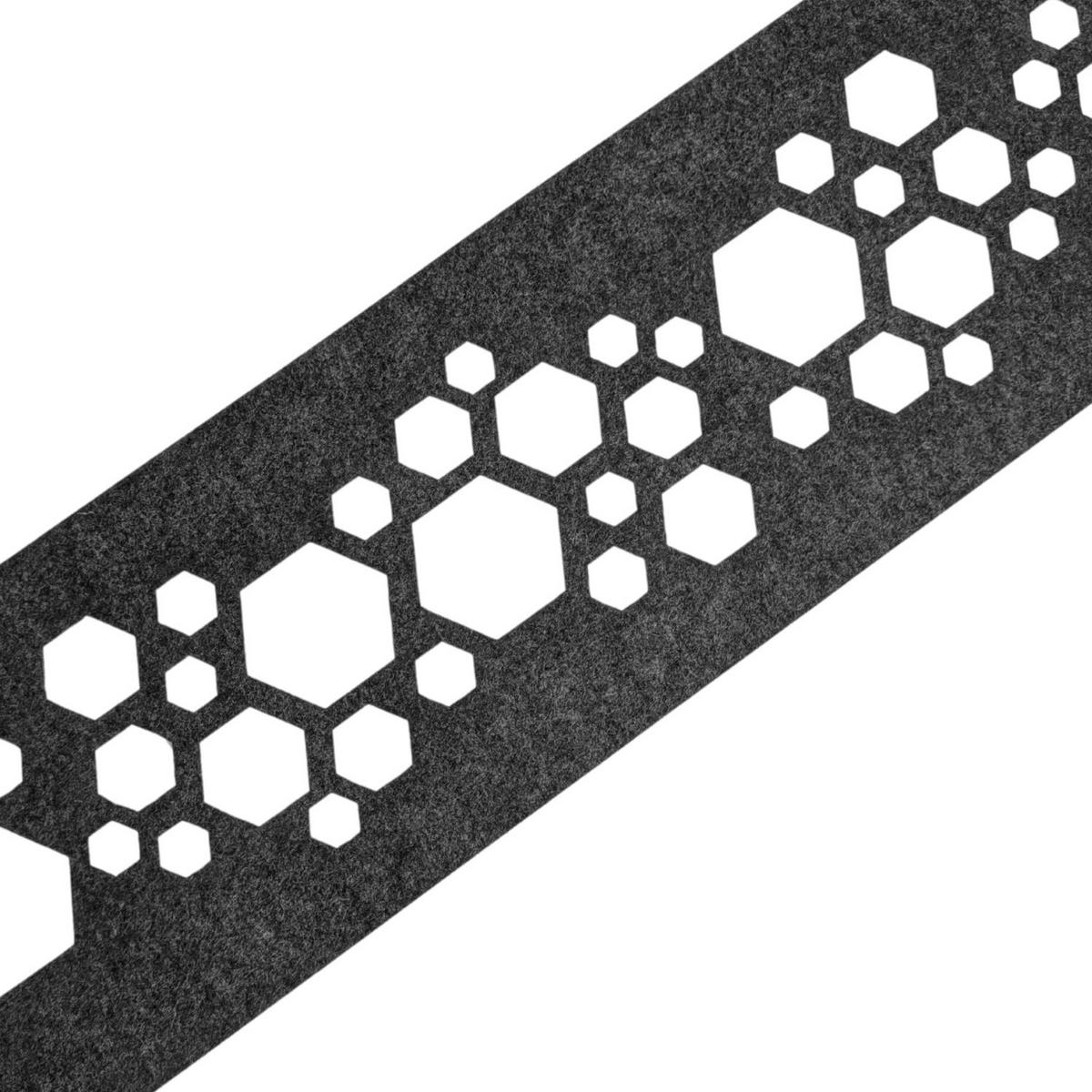 SICHTSCHUTZSTREIFEN Design Vlies Dekor Hexagon Einzelstreifen Anthrazitgrau 2,55m - Anthrazit, Kunststoff (260/19cm) - ZAUN|ZU