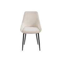 STUHL - 49 cm x 56 cm - Samt, Stoff - Cremefarben - MASURIE - Creme, Textil (49/85.5/56cm) - Vente-Unique