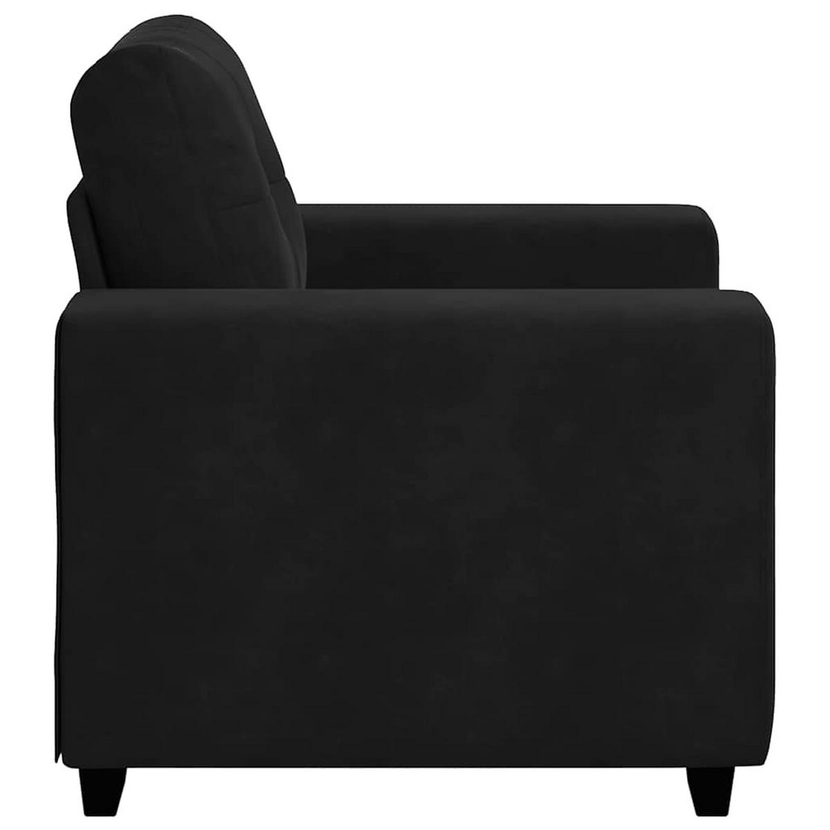 SESSEL Schwarz 100/78/80 Cm Samt - Schwarz, Naturmaterialien (78/80/100cm) - vidaXL