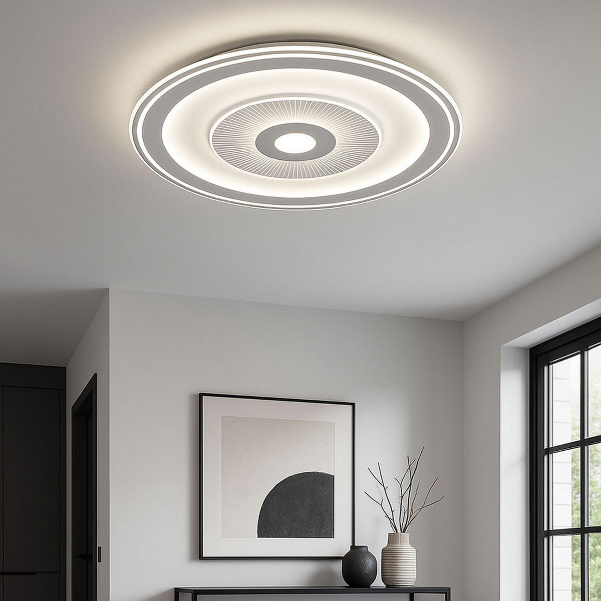 LED DECKENLEUCHTE Rund Weiß - Weiß, Metall (50/50/6cm)