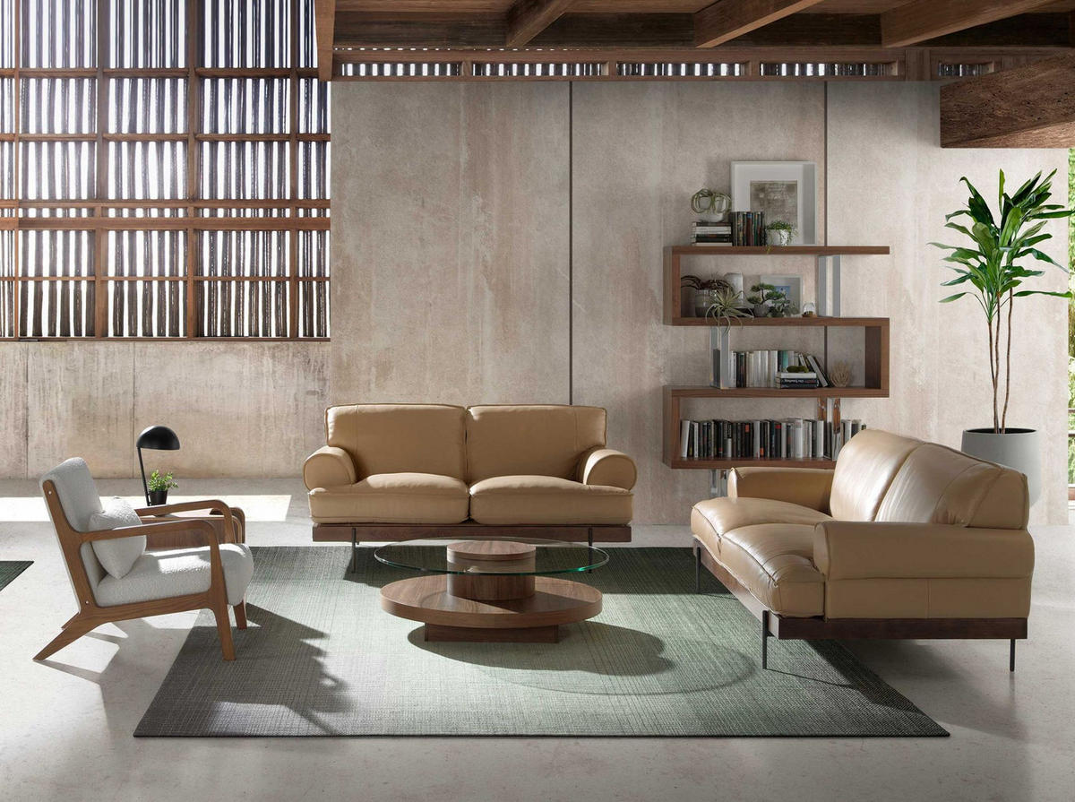 SESSEL Weißer Stoff 68/86/74 cm - Walnussfarben/Creme, Holz/Textil (68/74/86cm) - ANGEL CERDA