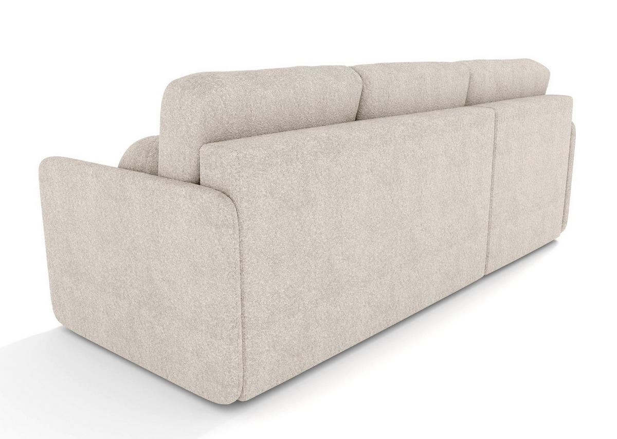 ECKSOFA Bloom Beige Bouclé - Beige, Textil (212/142cm) - Selsey