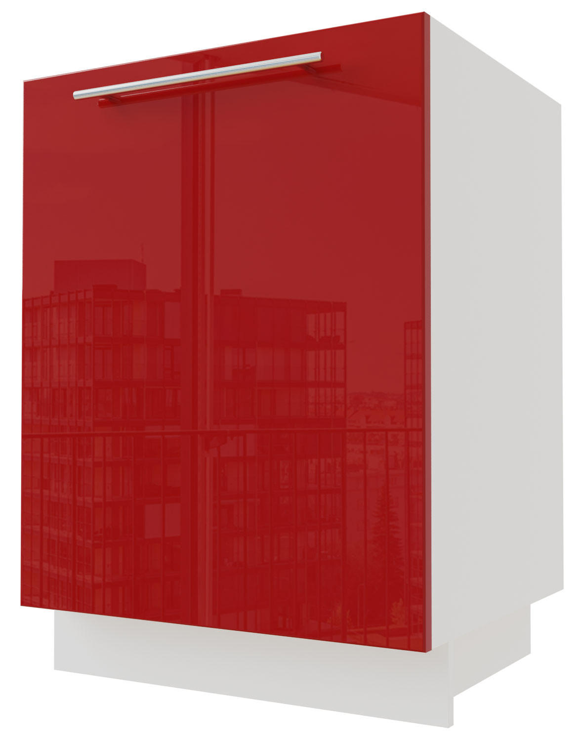 Feldmann-Wohnen Unterschrank Rot, Weiß 60x82x50 cm