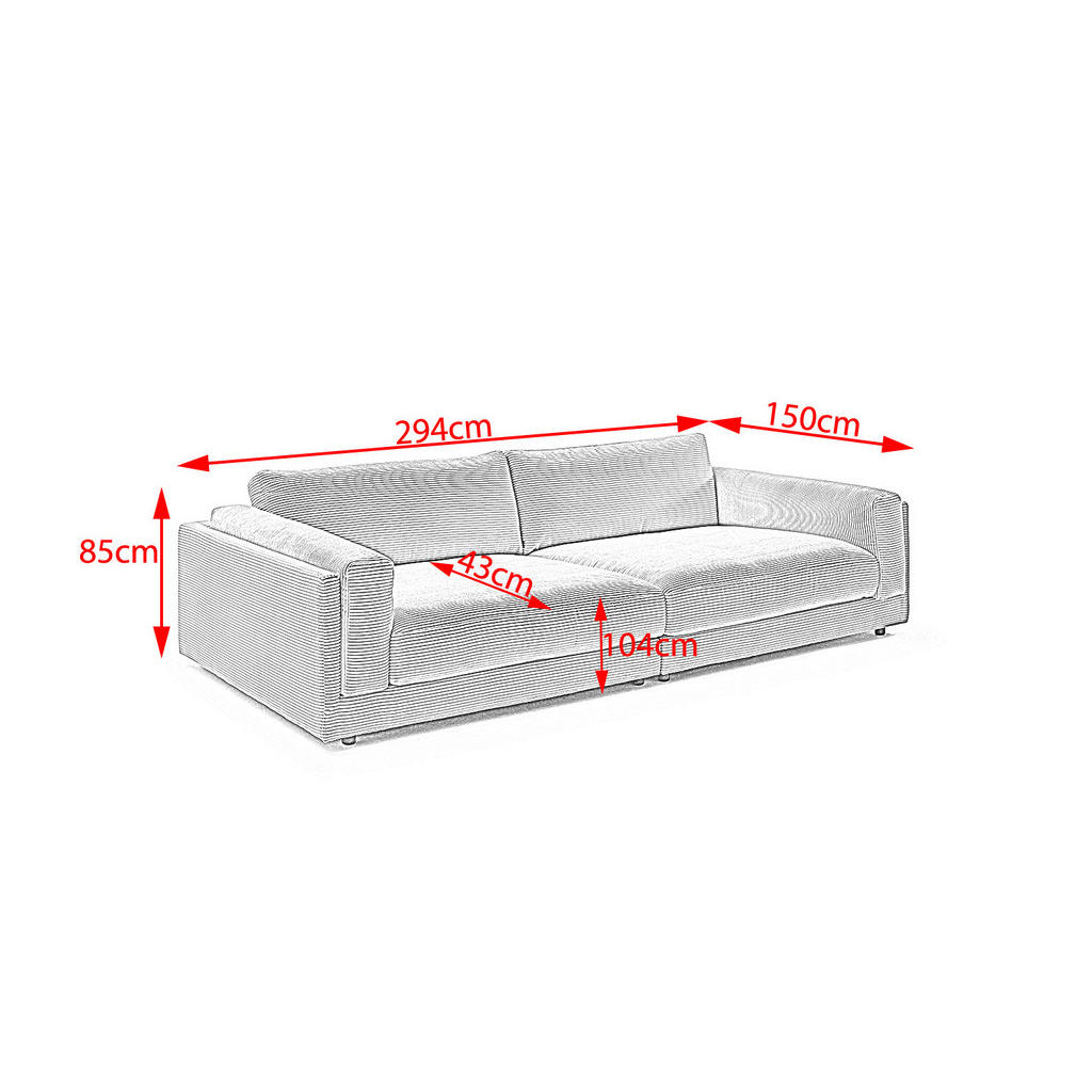 Thumbnail - Kawola Big, Greige, Textil, Echtholz, 3-Sitzer, Füllung: Komfortschaum, 294x85x150 cm, Wohnzimmer, Sofas & Couches, Sofa...