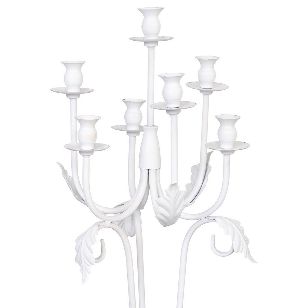 KERZENHALTER aus Metall, weiß, 35x110cm - Weiß, Metall (110cm) - Wanderlust