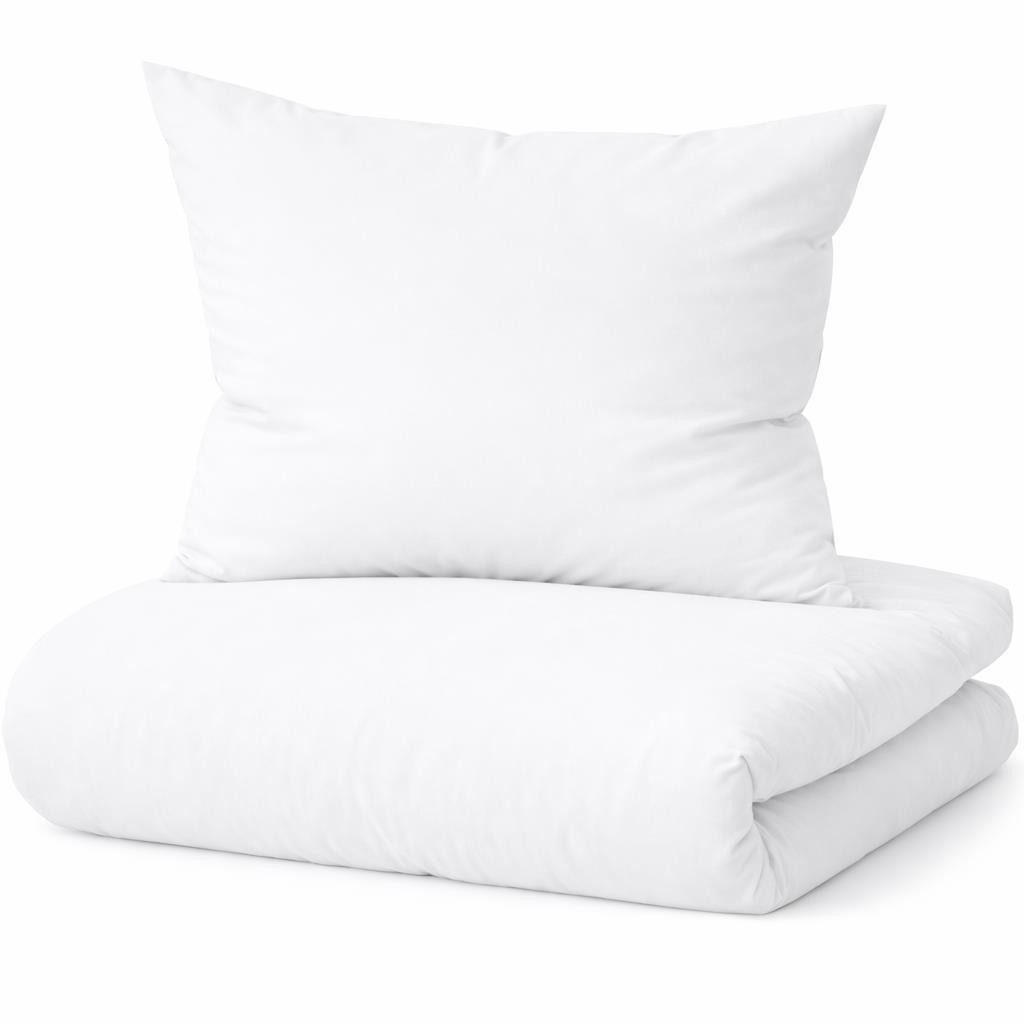 BETTWÄSCHE Mako Satin 155x220 cm aus 100% Baumwolle mit Reißverschluss, Uni Bettbezug 155 x 220 - Weiß - Weiß, Textil (155/220cm) - Carpe Sonno