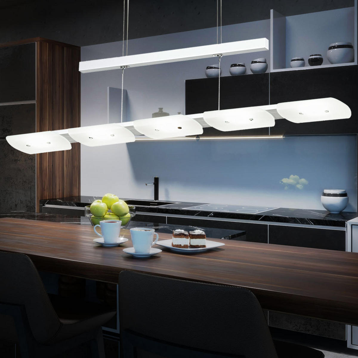 LED HÄNGELEUCHTE TIGHT Weiß Aluminium - Weiß, Glas (89/10/110cm)