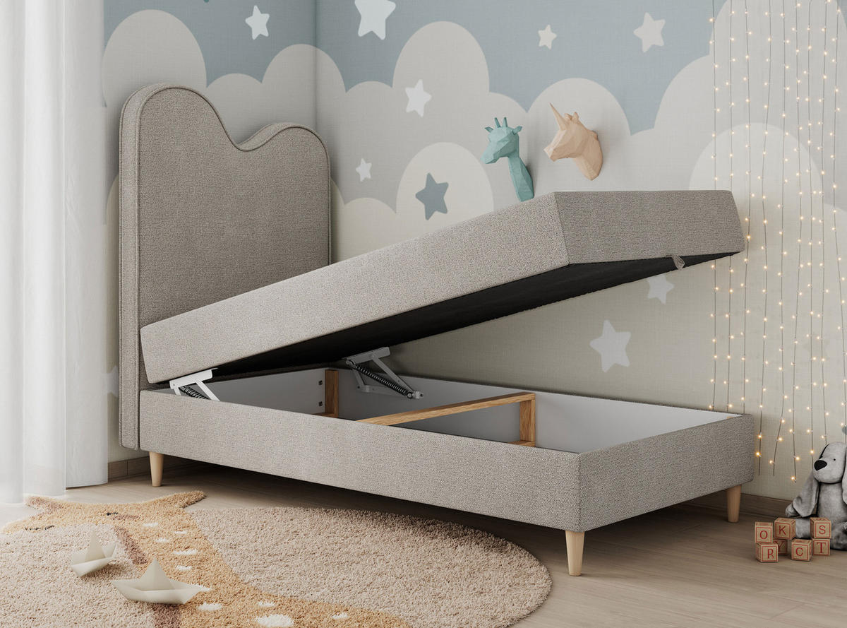 BOXBETT FLOW 90/180 Beige Struktur - H3 - Beige, Holz/Textil (90/180cm) - MKS