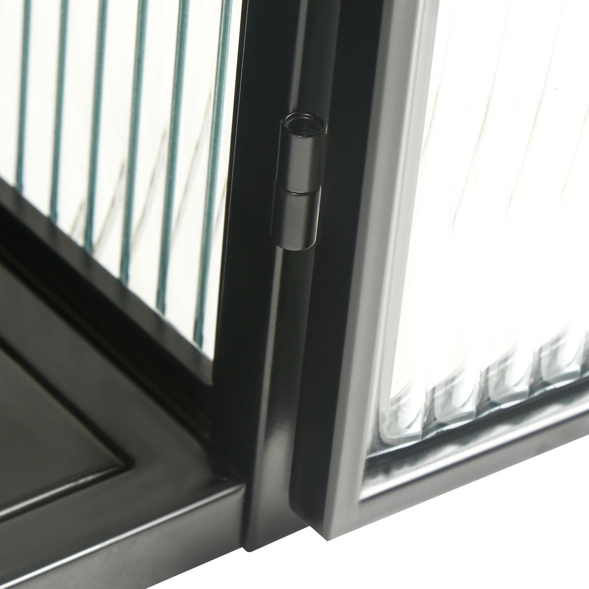 KÜCHENOBERSCHRANK 70x23x60 cm Schwarz aus Eisen & gehärtetem Glas mit 2 Türen & 3 Ablagen - Schwarz, Glas (70/60/23cm) - Modfu