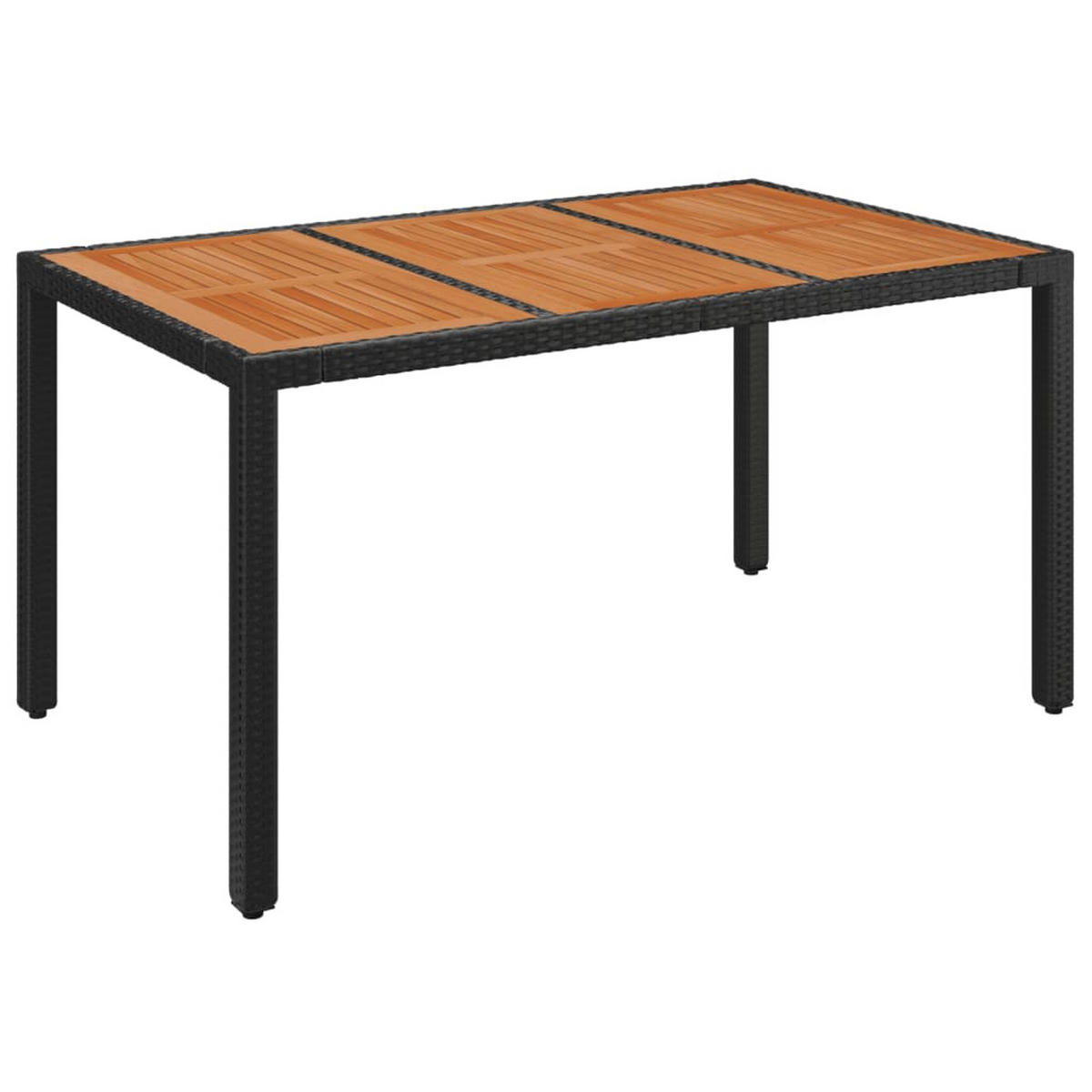 GARTEN-ESSGRUPPE 5-TLG. Mit Kissen Schwarz Poly Rattan - Schwarz, Kunststoff - vidaXL