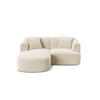 MODULARES-ECKSOFA links Campi aus Samt leichtes beige 3 Sitzplätze - Creme, Textil (156/180cm) - Cosmopolitan Design
