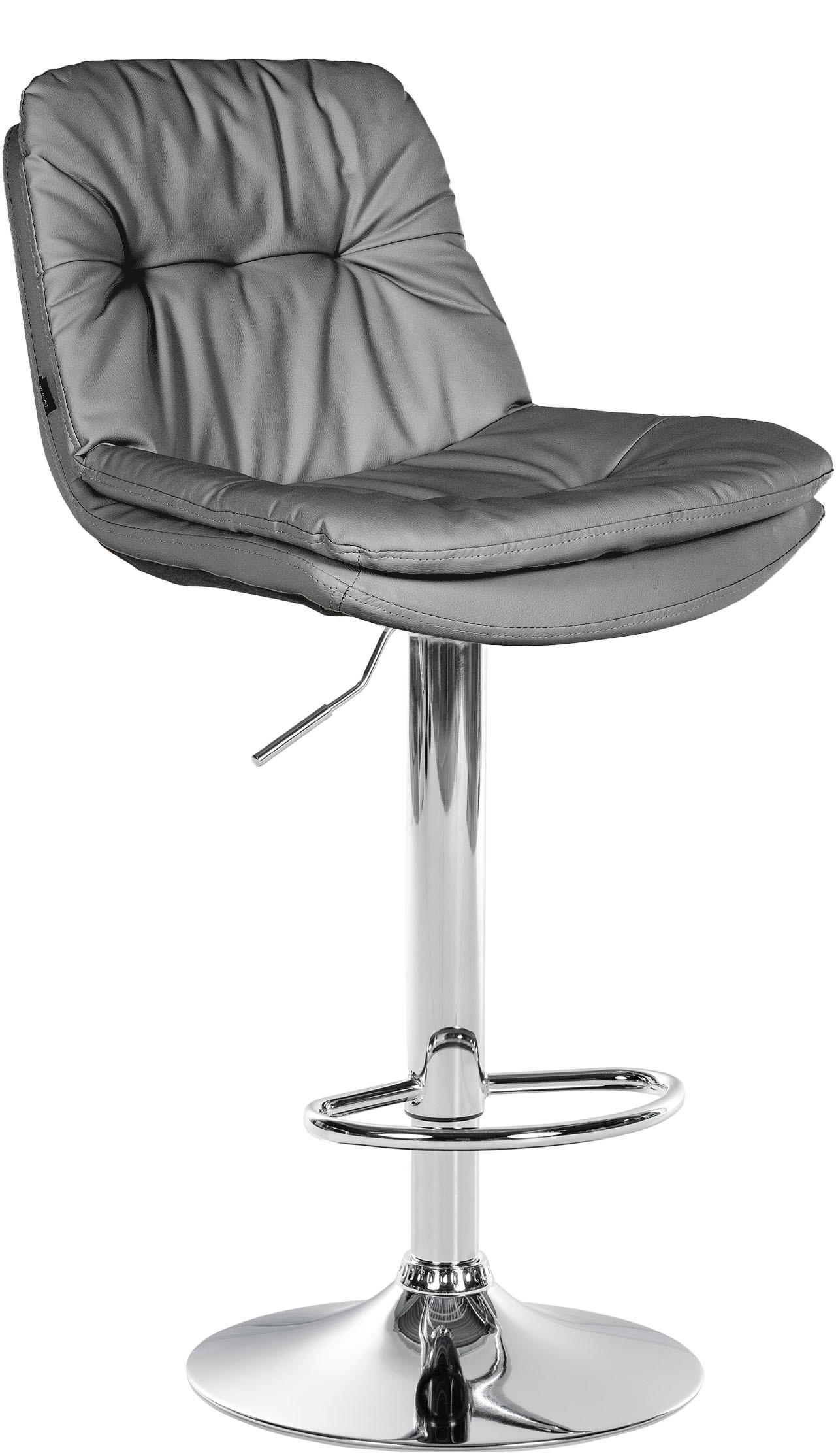 BARHOCKER Lederlook grau - Schwarz/Grau, Textil (46/92/54cm) - CLP