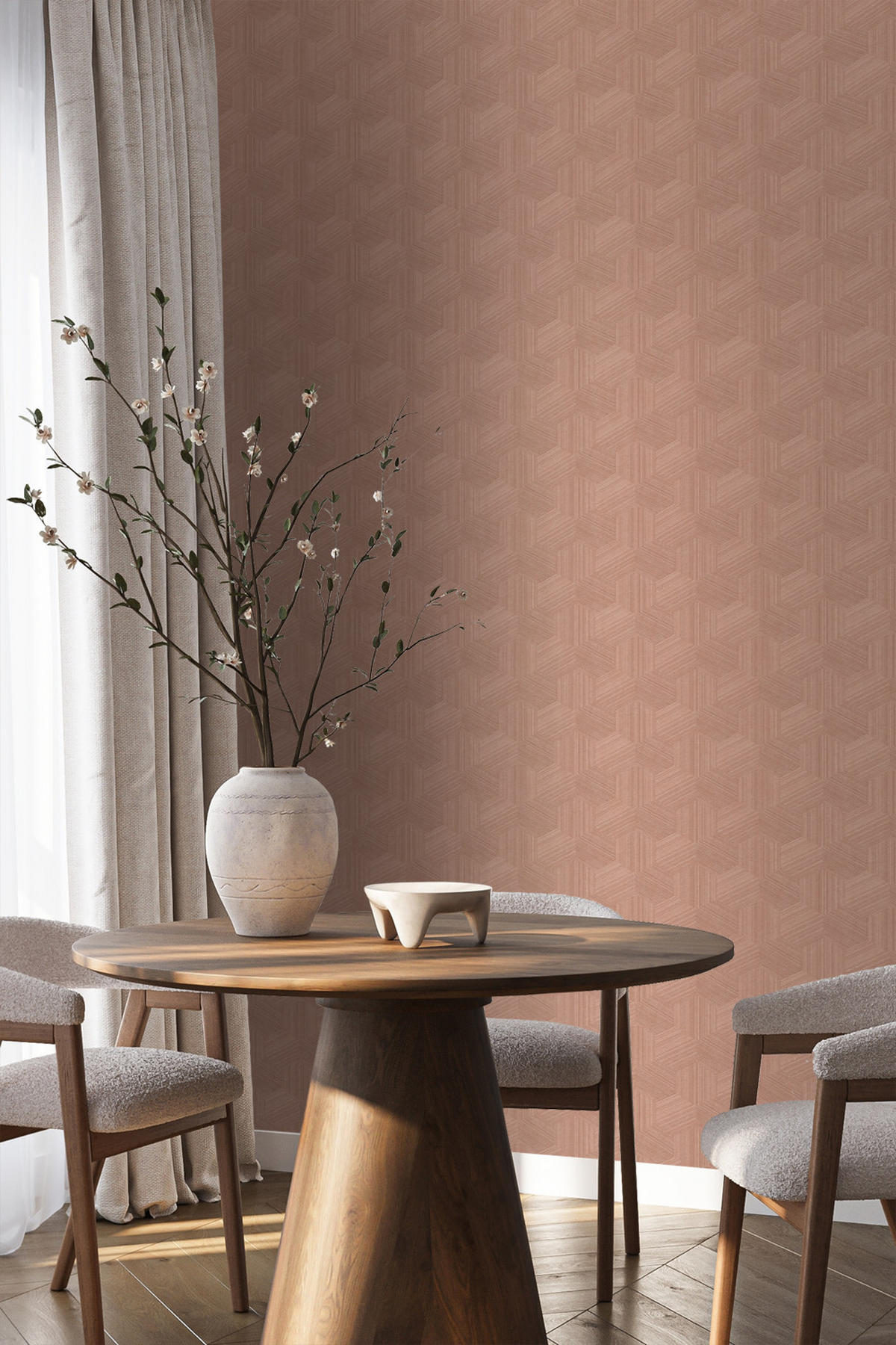 TAPETE 3D-Muster 50 x 900 cm - Terracotta, Papier (50/900cm) - Origin Wallcoverings