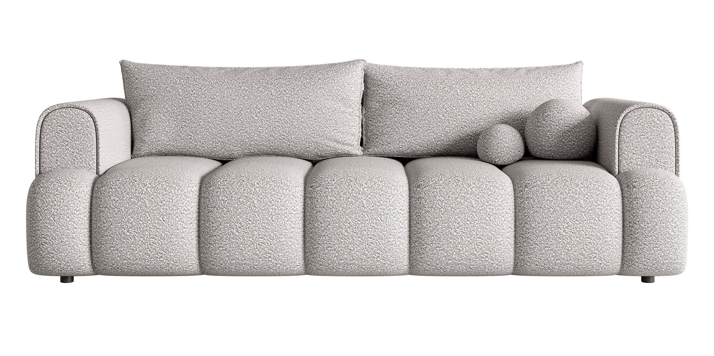 SCHLAFSOFA Dandelino Hellgrau Boucle - Hellgrau/Schwarz, Kunststoff/Textil (250/90/112cm) - Selsey