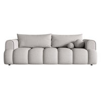 SCHLAFSOFA Dandelino Hellgrau Boucle - Hellgrau/Schwarz, Kunststoff/Textil (250/90/112cm) - Selsey