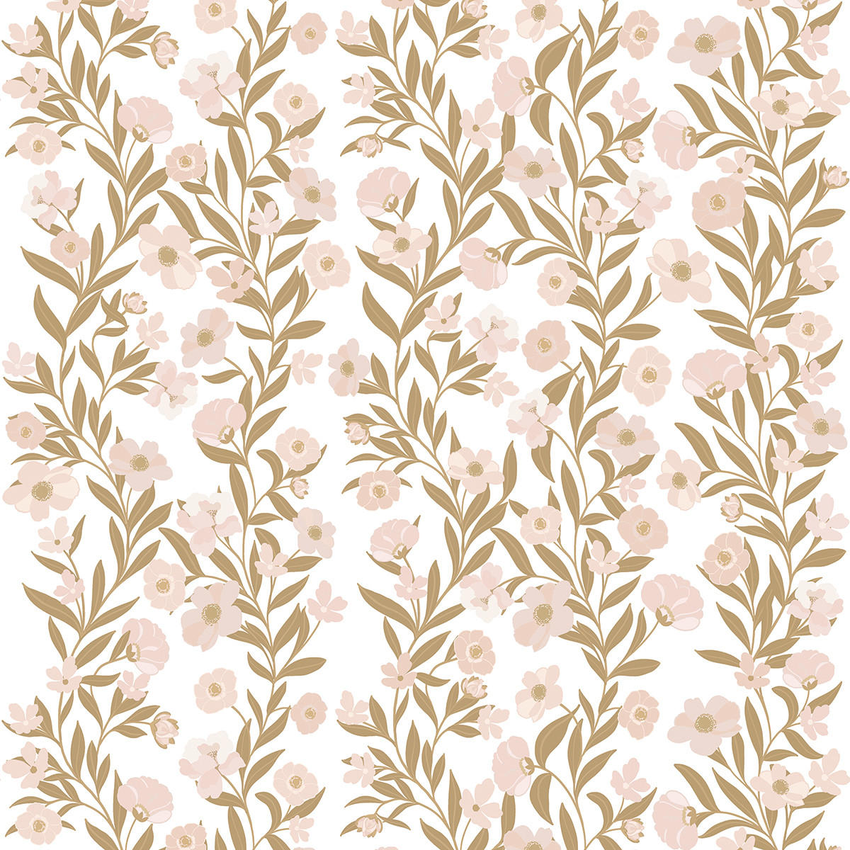 VLIESTAPETE Eleonore Blumen 50 cm x 10 m rosa/beige - Pink, Papier (50/1000cm) - Lilipinso