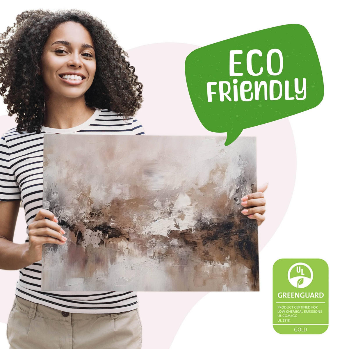 LEINWANDBILD Abstraktion Moderne Kunst 30/20 cm - Beige/Braun, Textil (30/20cm) - Muralo