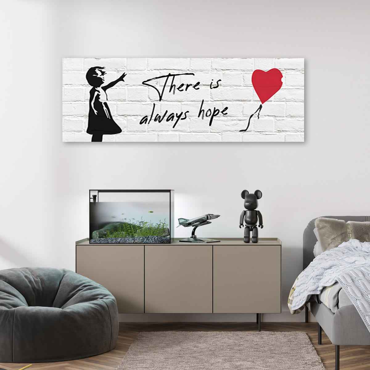 KUNSTDRUCK Weiß 120/40 cm - Weiß, Textil (120/40cm) - KUNSTLOFT