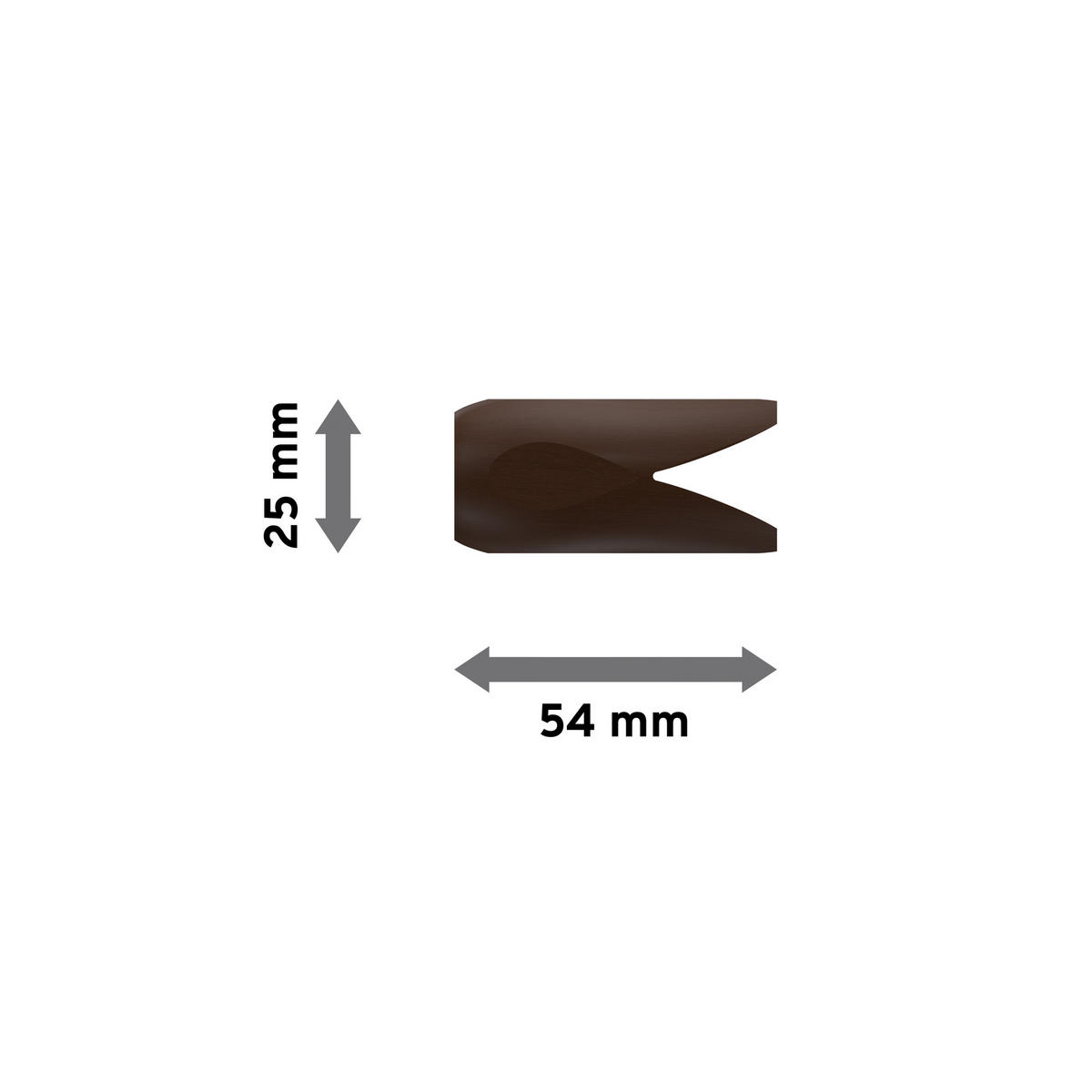 ENDSTÜCKE FÜR GARDINENSTANGEN 16 mm Ø, Flower Nussbaum, Packung 2 Stück - Nussbaumfarben, Holz (5.4/2.5/2.5cm) - INTERDECO