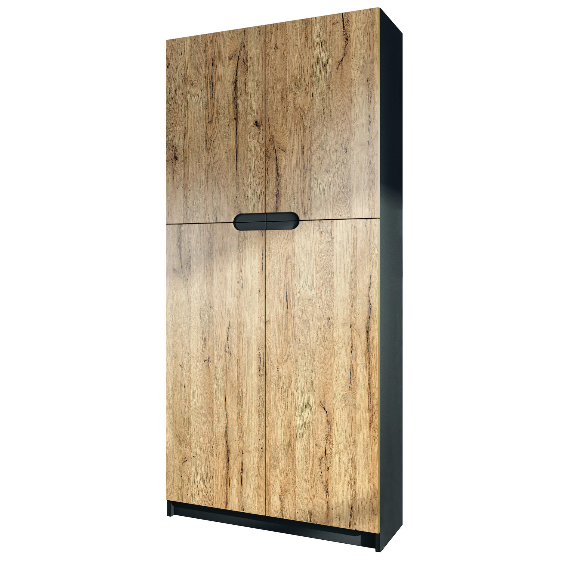 BÜROSCHRANK Logan Fronten in Eiche Natur - Eichefarben, Holzwerkstoff (82/185/37cm) - Vladon