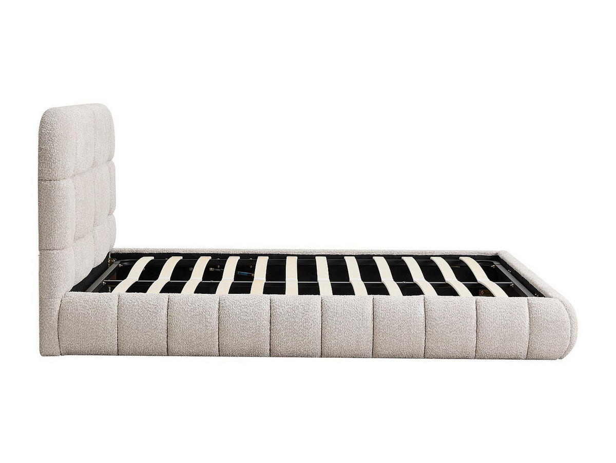 BETT mit Bettkasten - 2 Personen - stoff - beige Foriosy - Beige, Textil (180/200cm) - Vente-Unique