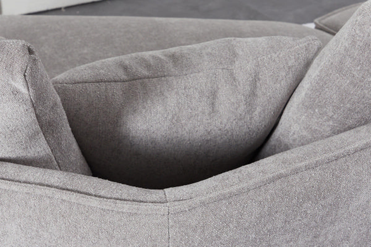 DESIGNSOFA GARBO Grau Webstoff - Schwarz/Grau, Textil/Metall (280/92/158cm) - KAWOLA
