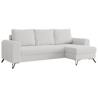 ECKSOFA Hugo Boucle Weiß - Schwarz/Weiß, Textil/Metall (242/140cm) - MKS