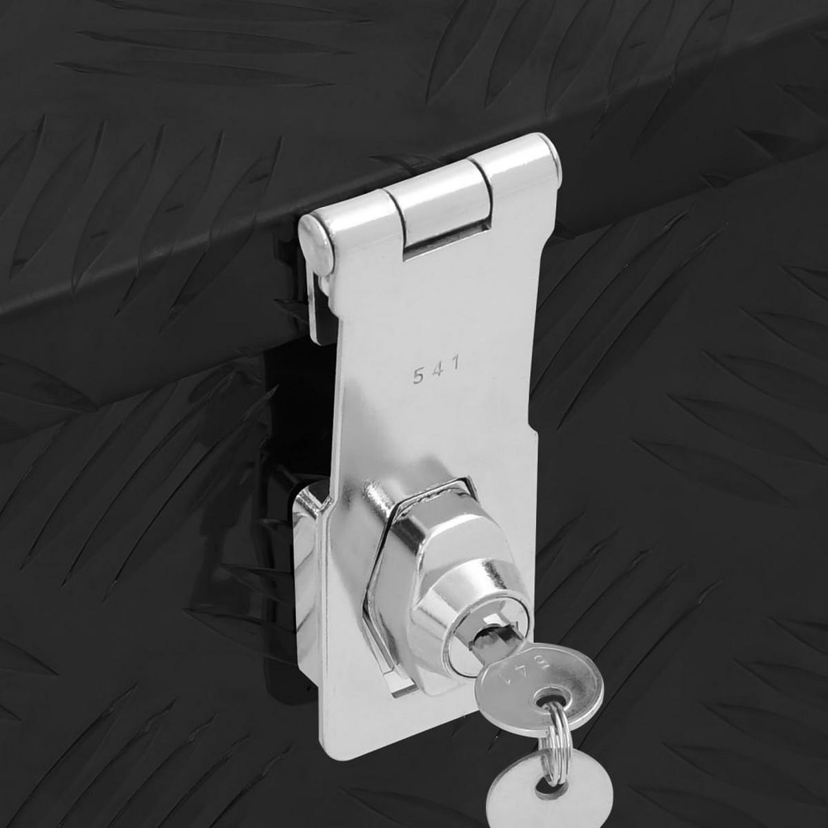 ALUMINIUMBOX mit Deckel Metallkiste 70x31x27 cm Schwarz - Schwarz, Metall (70/27/31cm) - DELUKE