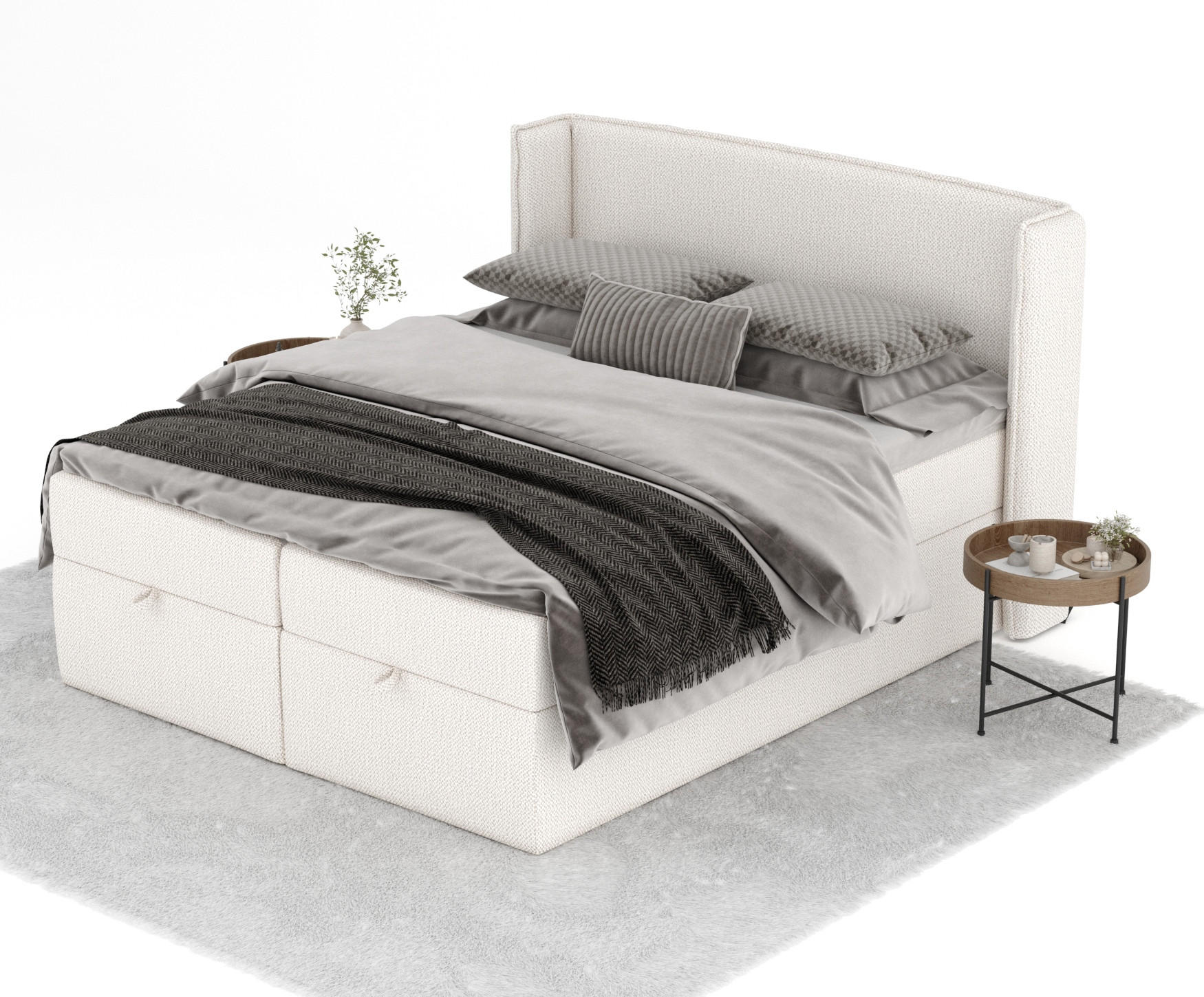 Thumbnail - Maison de Reve Boxbett, Creme, Textil, Buche, Kiefer, H3, Höhe ca. 20 cm, 180x200 cm, Oeko-Tex® Standard 100, Reach, FSC...