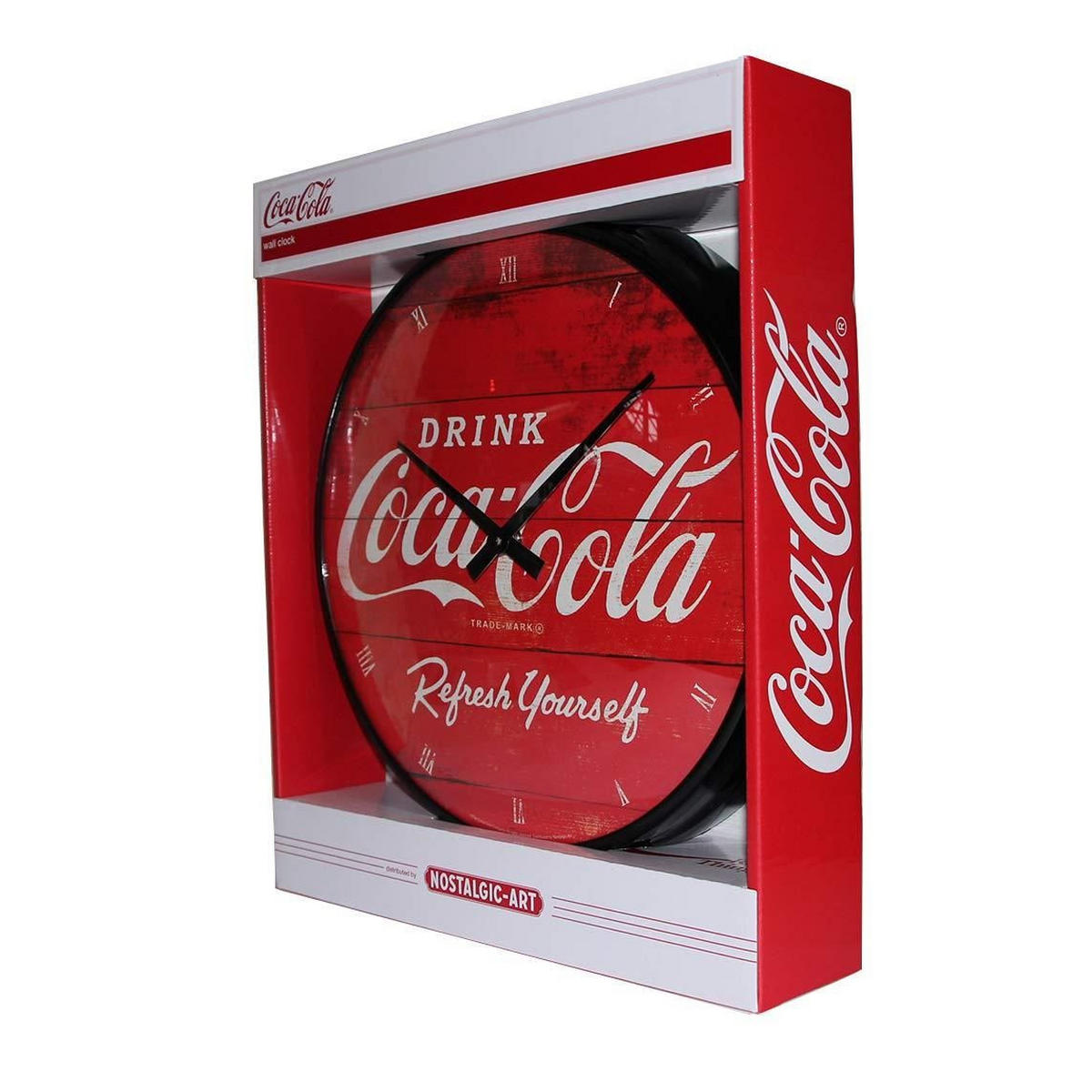 WANDUHR 31 cm Coca-Cola Logo Red - Rot, Metall (31/31/5cm) - Nostalgic-Art
