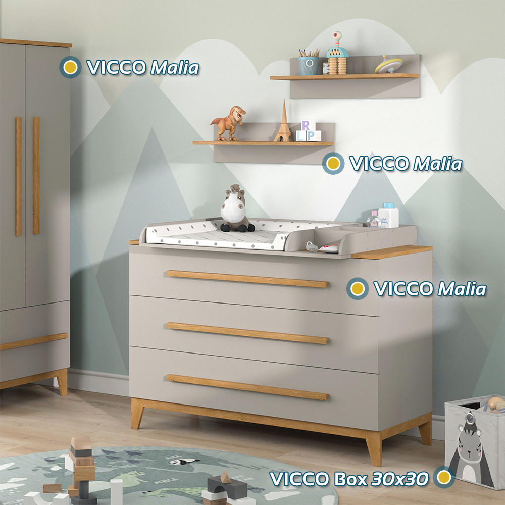 KINDERKLEIDERSCHRANK Malia Cashmere-Eiche 70 x 186.8 cm - Kaschmir, Holzwerkstoff (70/186.8/53.4cm) - VitaliSpa