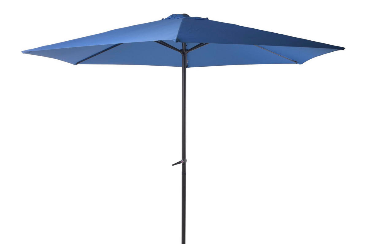 SONNENSCHIRM Thomas Ø 300cm 6 Streben Blau Gartenschirm - Blau, Kunststoff (295/295cm) - DELUKE